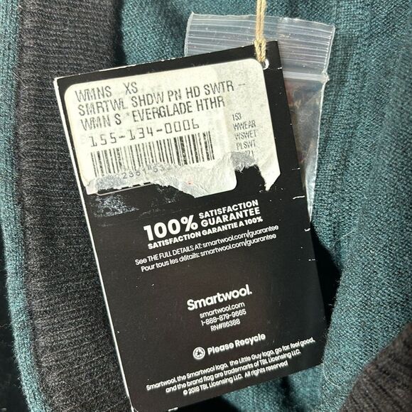 Smartwool women’s shadow pine hooded sweatshirt Everglade xs new merino wool - Picture 6 of 8